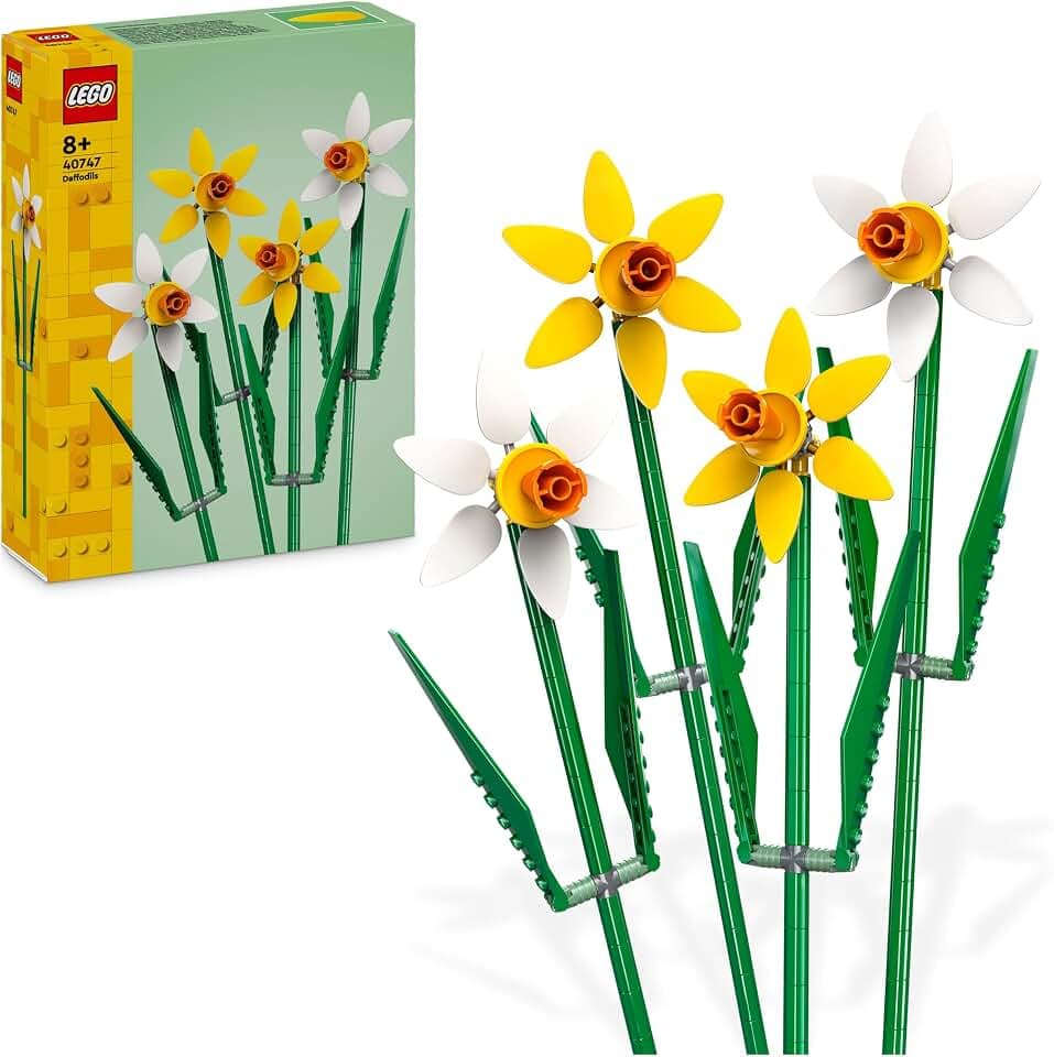 LEGO Botanicals Narzissen - Kunstblumen für Kinder- Blumenstrauß als Zimmer- oder Schreibtischdeko - Geschenke für Mädchen und Jungen - Botanik Kollektion 40747