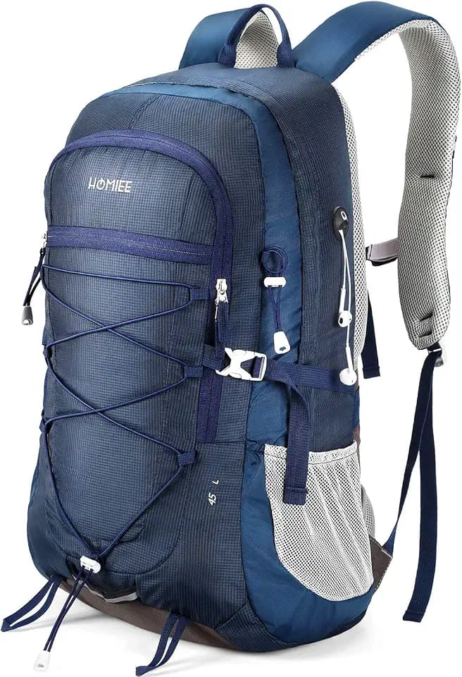 HOMIEE Wanderrucksack Herren Damen 45L Wasserdichter Trekkingrucksack Groß