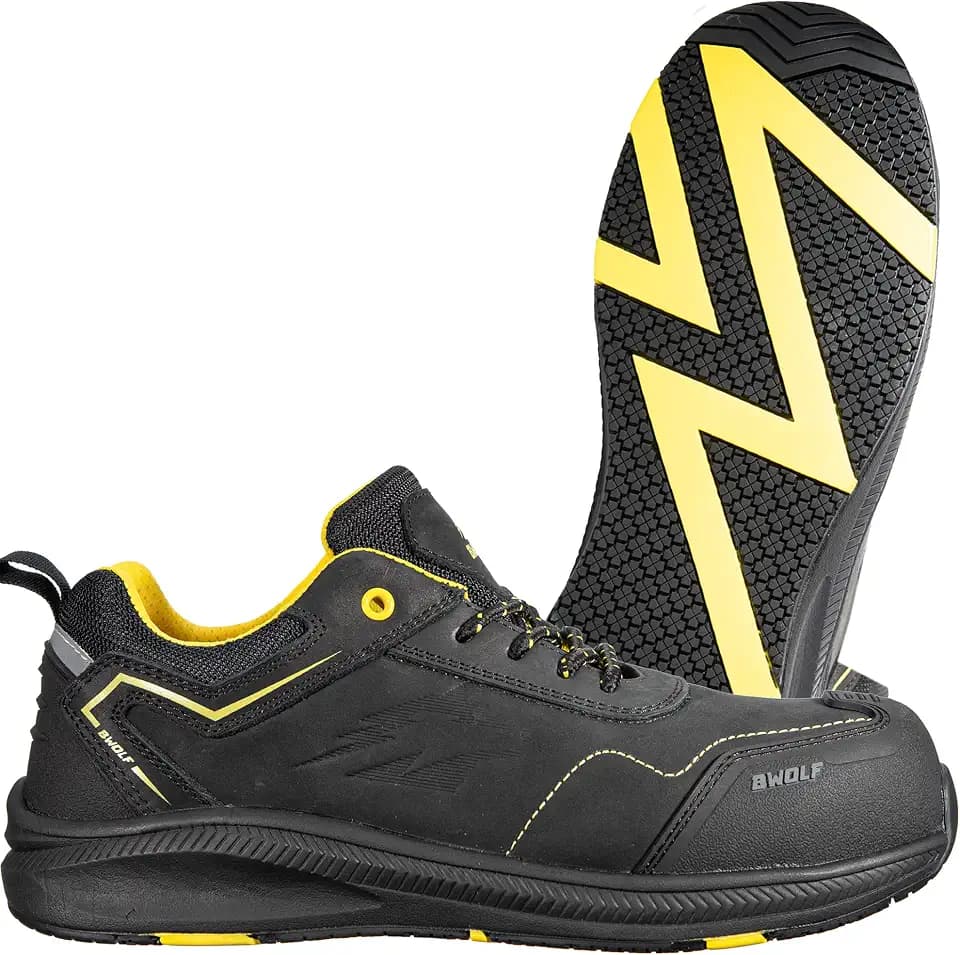 BWOLF Phoenix S3S Arbeitsschuhe Herren S3 Sicherheitsschuhe Herren S3 Nabuk wasserdicht, rutschhemmend 4x4 Grip Tech, Ergo Sohlen