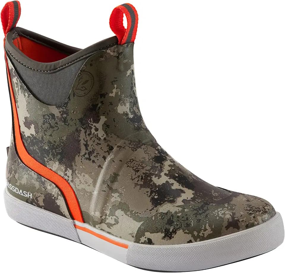 BASSDASH Explorer-DG Men’s 6” Waterproof Deck Boots Rubber Ankle Rain Boots