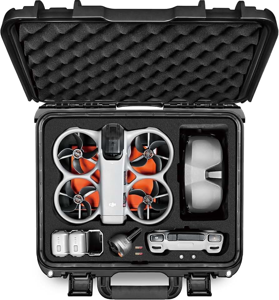 LEKUFEE Wasserdichter Hartschalen-Tragekoffer für DJI Avata 360 Drohne, Motion Fly More Combo, 5 Akkus, Goggles N3/3, RC Motion 3, DJI RC 2/RC N3/N2, FPV Controller 3 und Zubehör (nur Koffer)