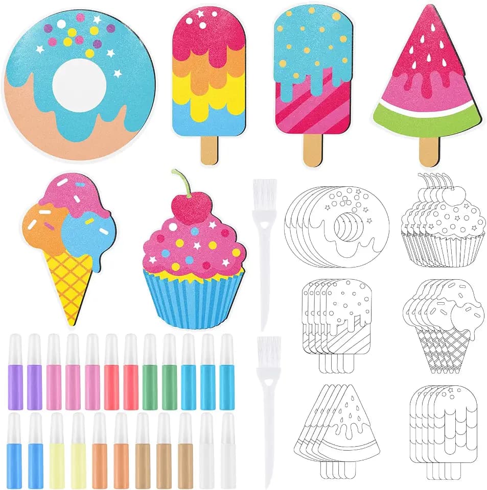 30 Sets Sand Art Pictures, Ice Cream Theme 23 Colors DIY Kit