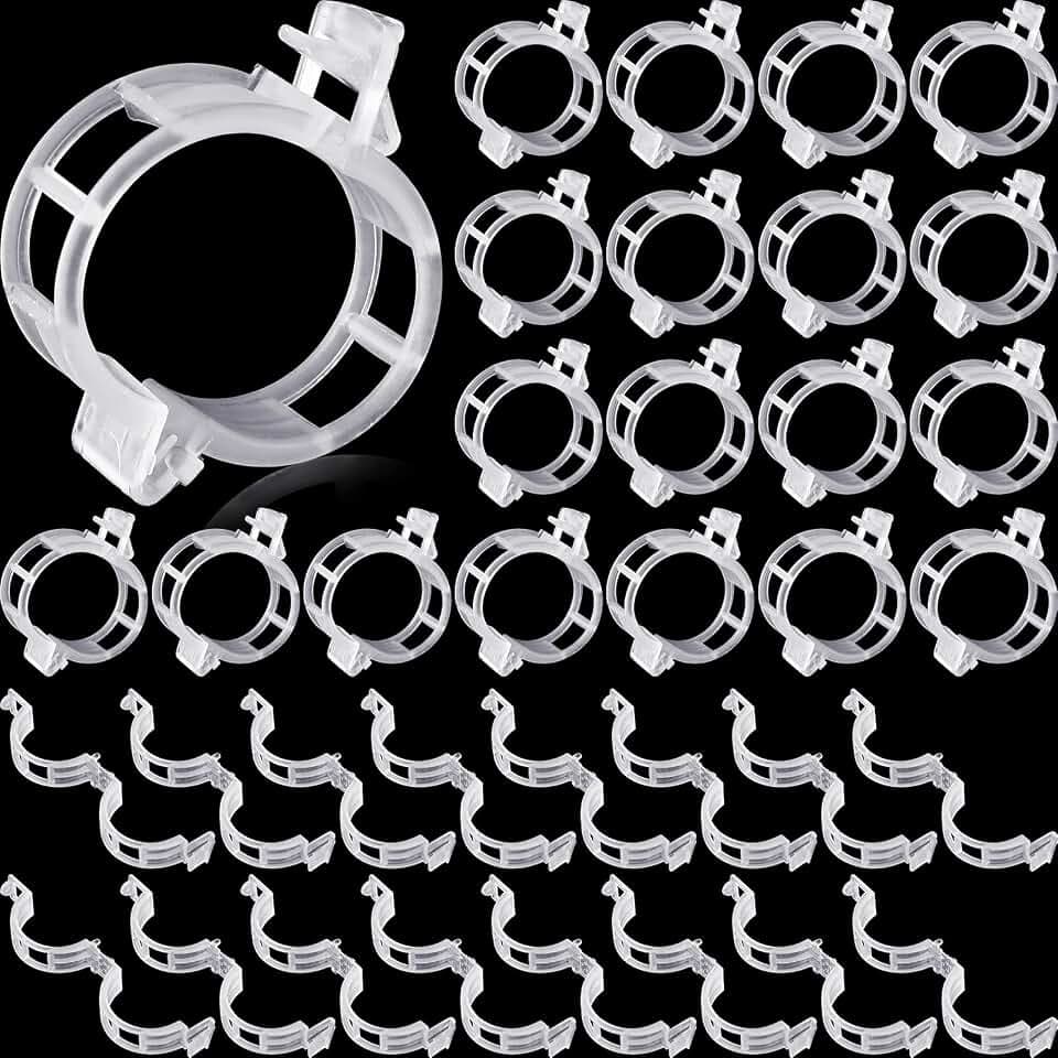 Qunclay 1500 Pcs Plant Support Clips Trellis Vine Tomato White Plastic 1"
