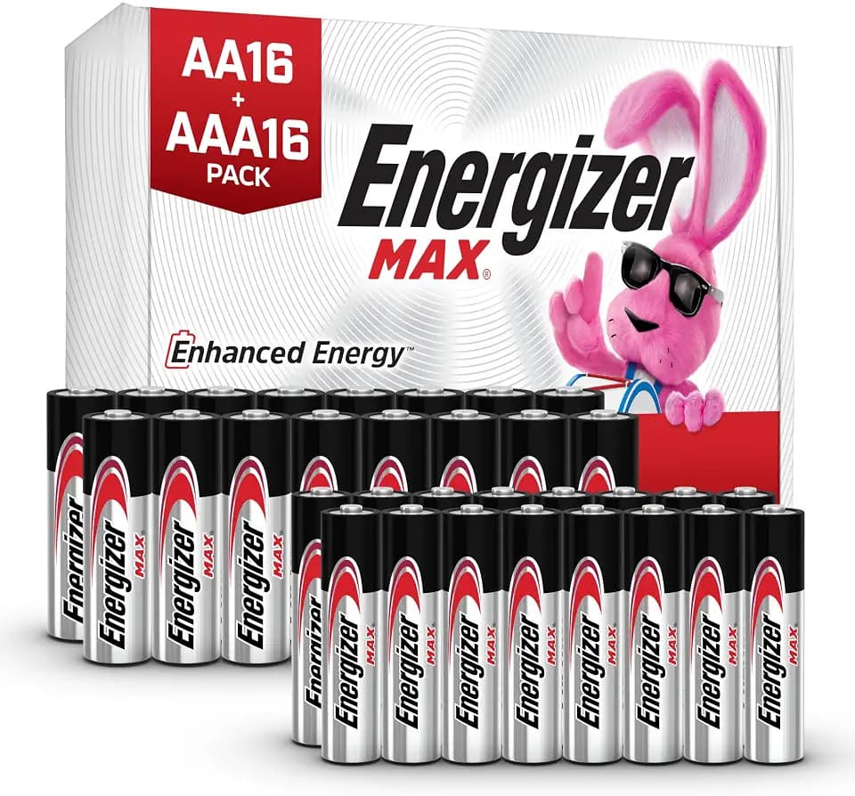 Energizer AA and AAA Batteries, 32 Count, Combo Pack Contains 16 Max Double A and 16 Max Triple A Batteries