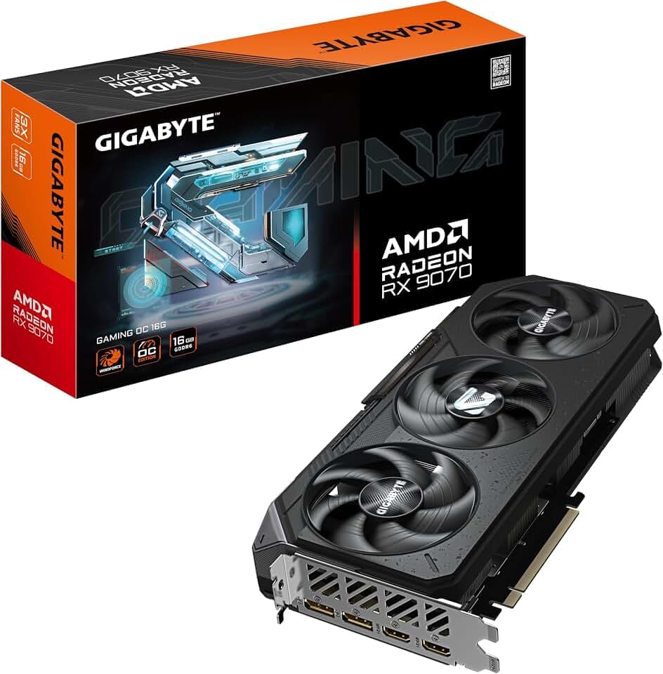 Gigabyte Radeon RX 9070 Gaming OC 16G Grafikkarte - 16 GB GDDR6, 256 Bit, PCI-E 5.0, 2700 MHz Kernfrequenz, 2 x DisplayPort, 2 x HDMI, GV-R9070GAMING OC-16GD
