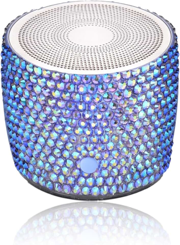 WONGS Travel Case Packed, Luxury Rhinestone Portable Bluetooth Speaker with Custom Bass Radiator, Brief Design, IP67 Waterproof, Perfect Mini Speaker for Shower, Room, Bike, Car - Purple