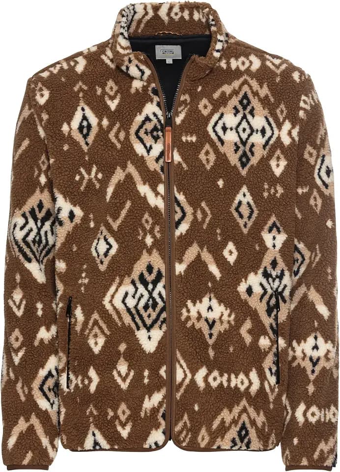 camel active Herren Fleecejacke mit Stehkragen