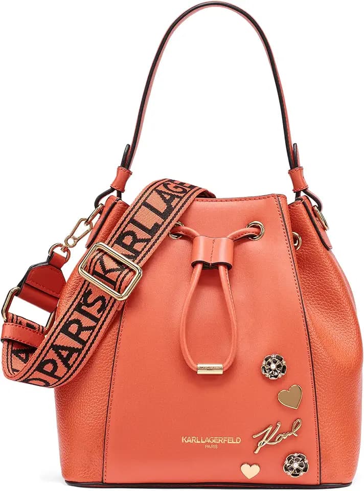 KARL LAGERFELD Women's Adele Bucket Bag Handbag