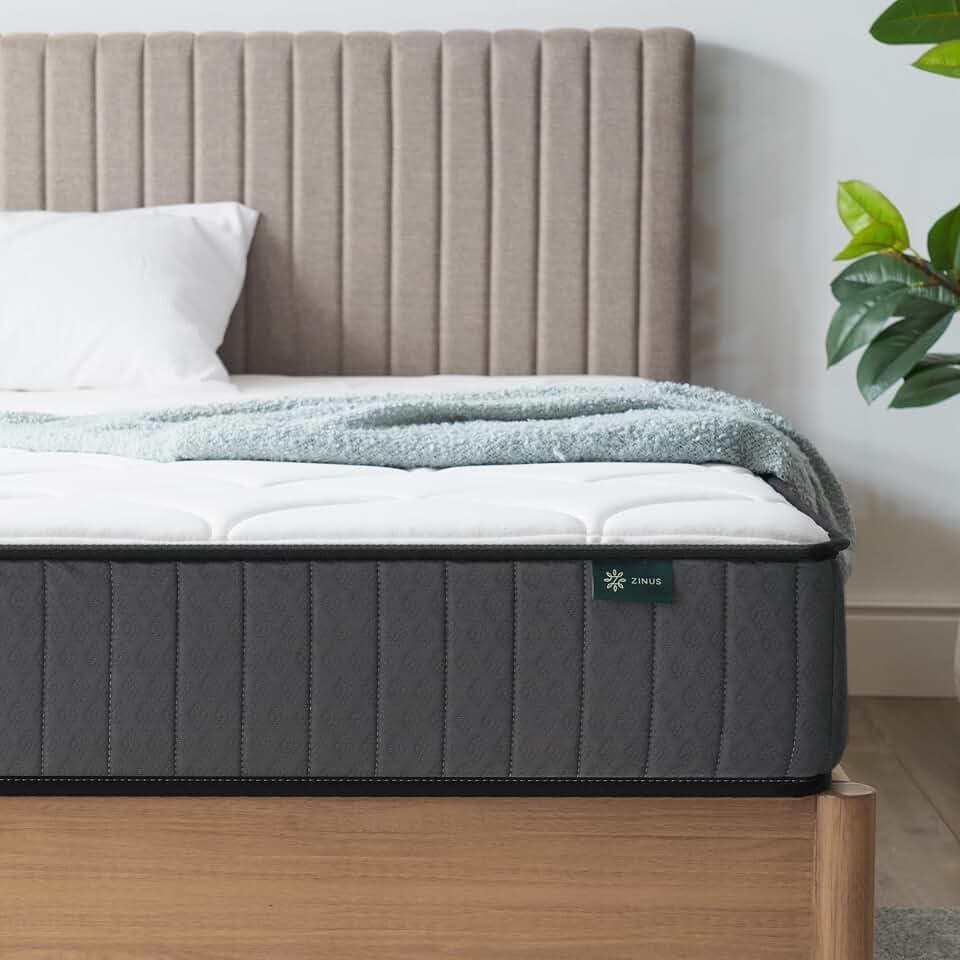 Zinus Konventionelle Matratze aus Memory-Schaum, Weiß, Doppelbett