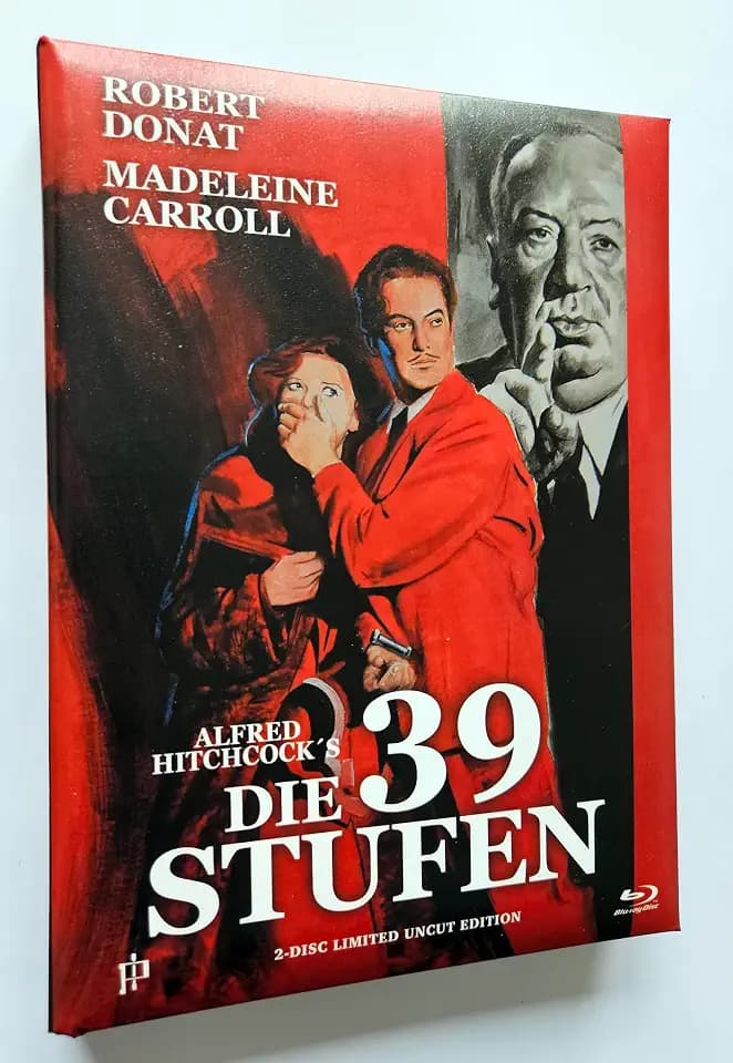 entertain-industry Alfred Hitchcock´s - DIE 39 STUFEN (The 39 Steps) 1935 - 2-Disc wattiertes Mediabook Cover A [Blu-ray + DVD] Limited 500 Edition - Uncut