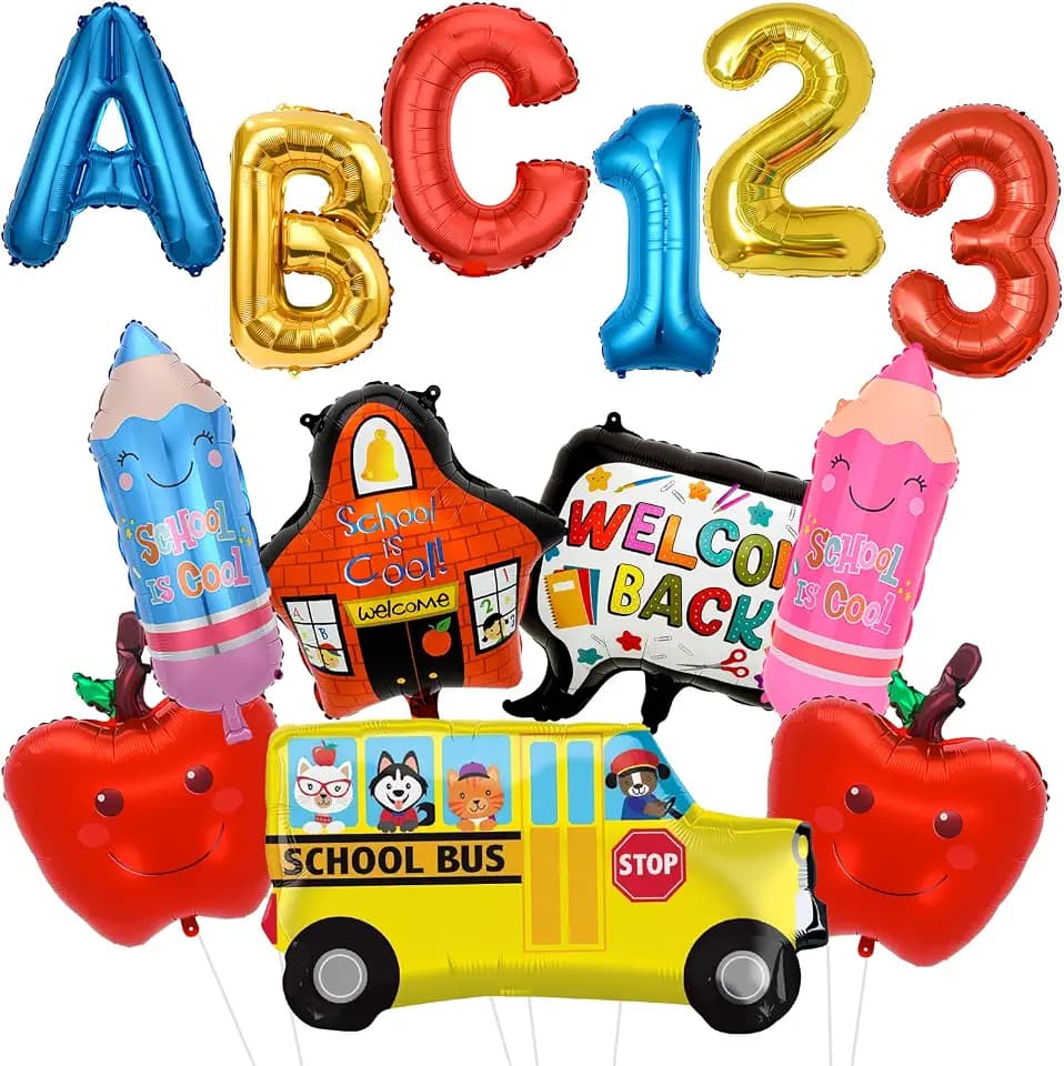 Back to School Balloons,Back to School Decorations,ABC 123 Foil Balloons