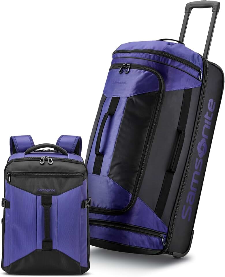 Samsonite Andante 2 Backpack plus Wheeled Duffel Bag – 28-Inch – Travel-Friendly and Lightweight - Dusk Purple