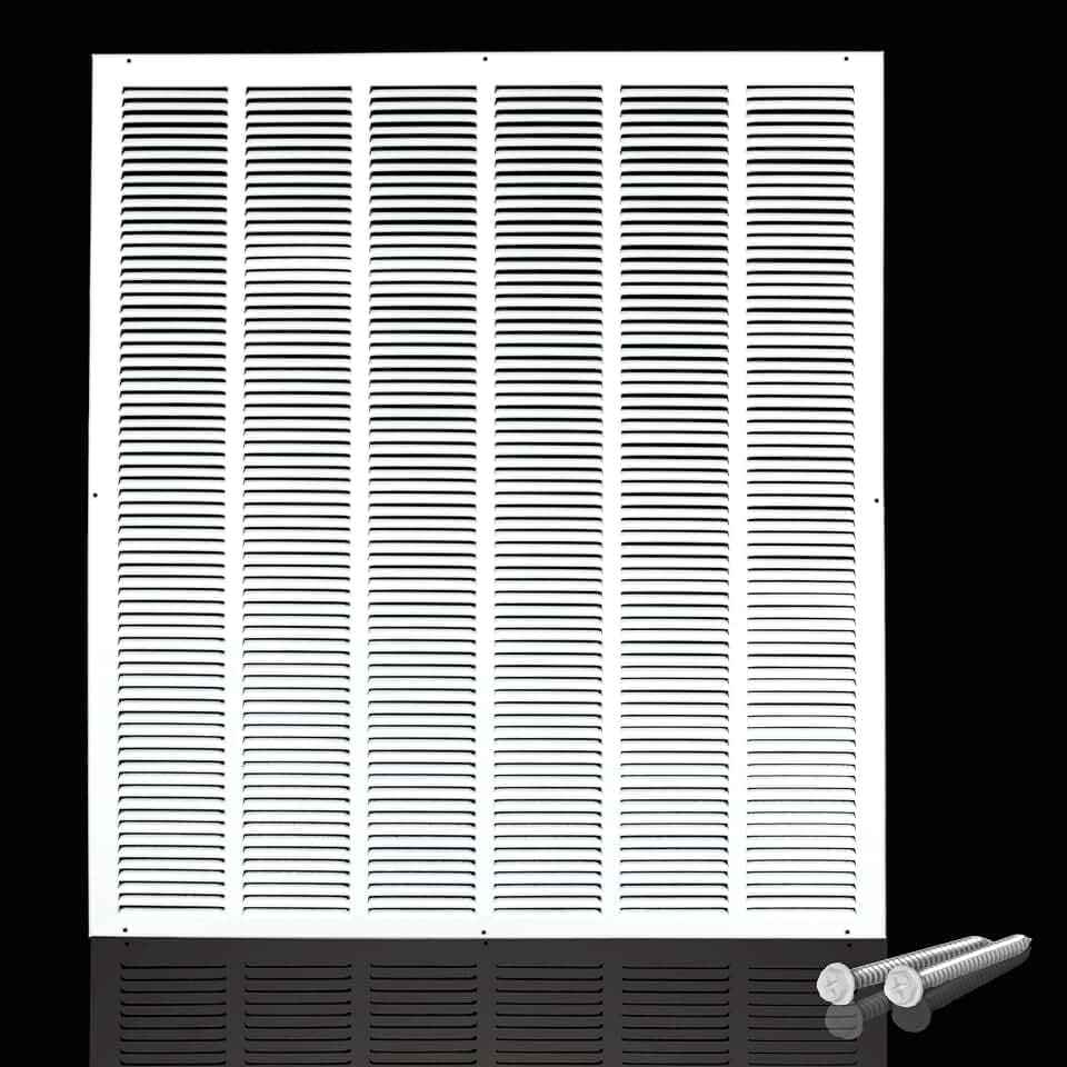 Engera Return Air Grille - Sidewall and Ceiling - HVAC Vent Duct Cover Diffuser - White 24" x 24" [Outer Dims: 25.75w X 25.75"h]