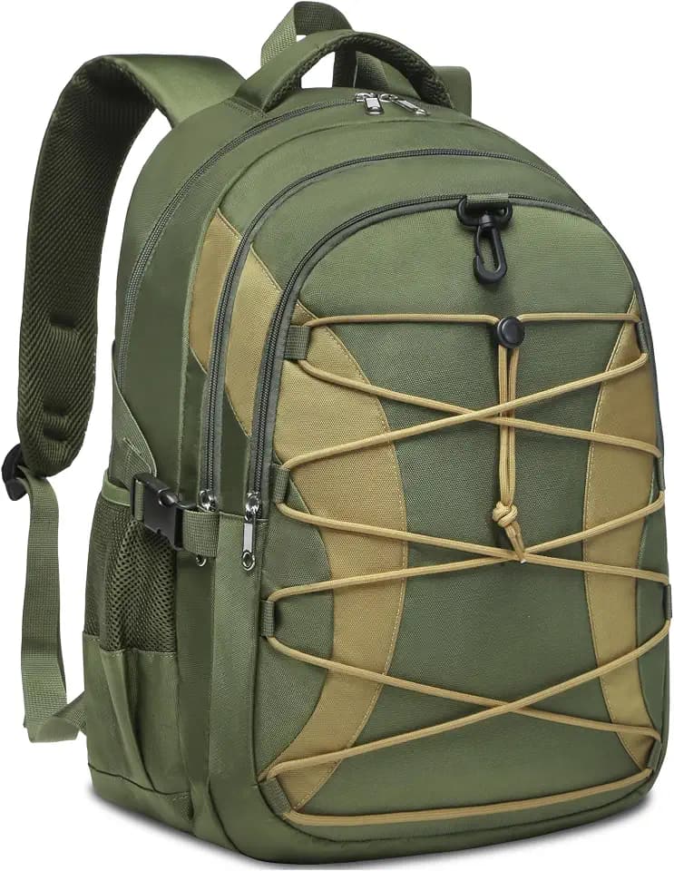 BLUEFAIRY Middle High School Backpack for Boys Girls Large Bookbag with Laptop Compartment Back to School Book Bags for Teens Teenagers Mochilas Escolares para Niños Niñas (Olive Green/Khaki, Solid)
