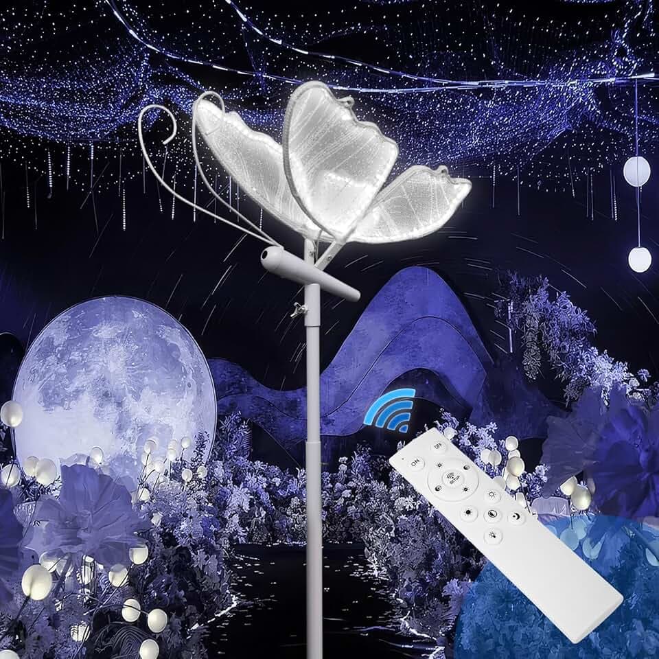 Wedding Butterfly Dimmable Floor Lamp LED Lights Decor with Remote Control