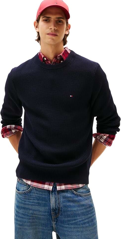 Tommy Hilfiger Herren RWB Rib Crew Neck Mw0mw41516 Pullover (1er Pack)
