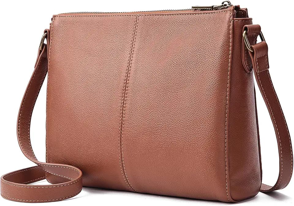 Genuine Leather Crossbody Purses for Women Small Anti-theft Cross body Bag with Built in RFID Wallet for Travel