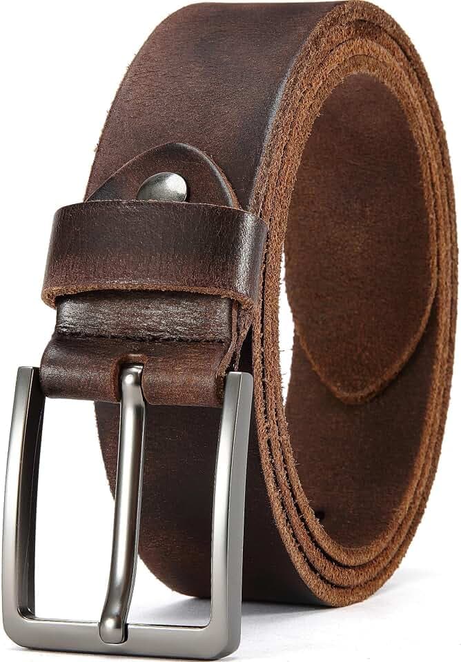 DOOPAI Gürtel Herren,Vollledergürtel Casual Arbeit Cowboy Ledergürtel 40mm