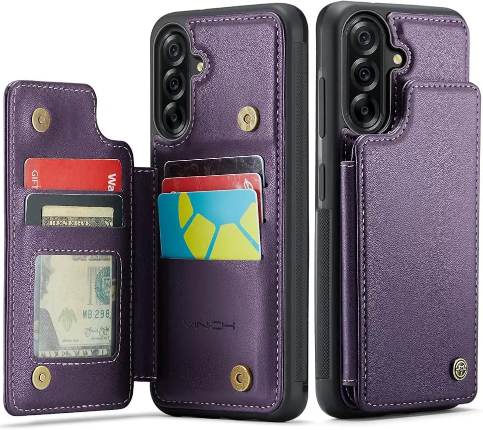 Vinich for Samsung Galaxy A36 Wallet Case with Card Holder, Purple
