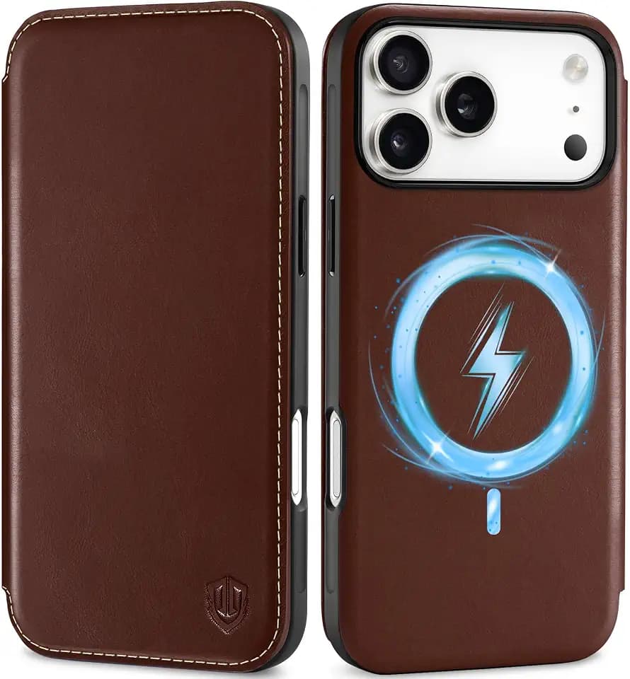 SHIELDON Slim Wallet Case for iPhone 18 Pro Max/17 Pro Max, Retro Coffee