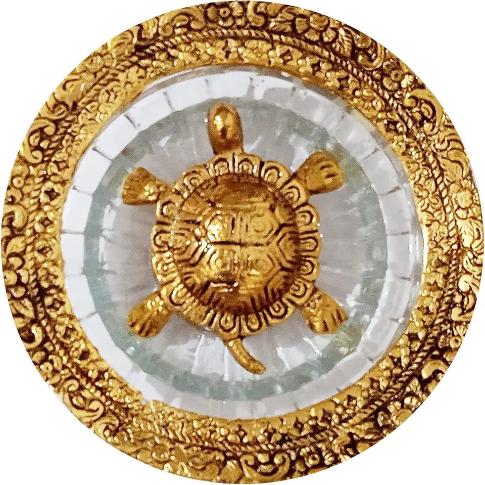 Purpledip Metal Tortoise In Water Bowl: Feng Shui Vaastu Significance Statue (12359)