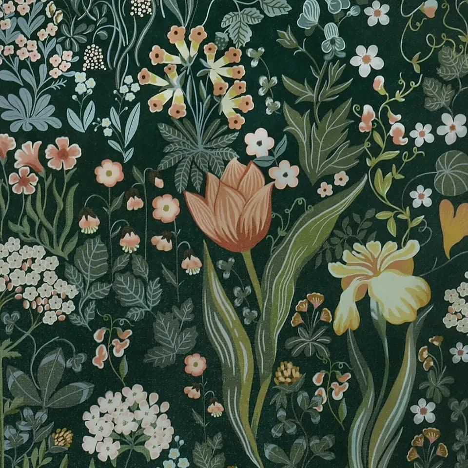Toduso Peel and Stick Wallpaper Vintage Wall Paper Green Floral Contact Paper Removable Wallpaper 17.3"x196.8" Leaf Flower Self Adhesive for Bedroom Drawer Decor Vinyl Rolls