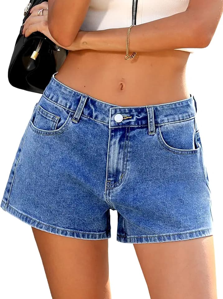 ELLEVEN Baggy Jean Shorts for Women, A-Line High Stretchy Mini Denim Shorts Summer Casual Loose Fit Sexy & Chic Jorts