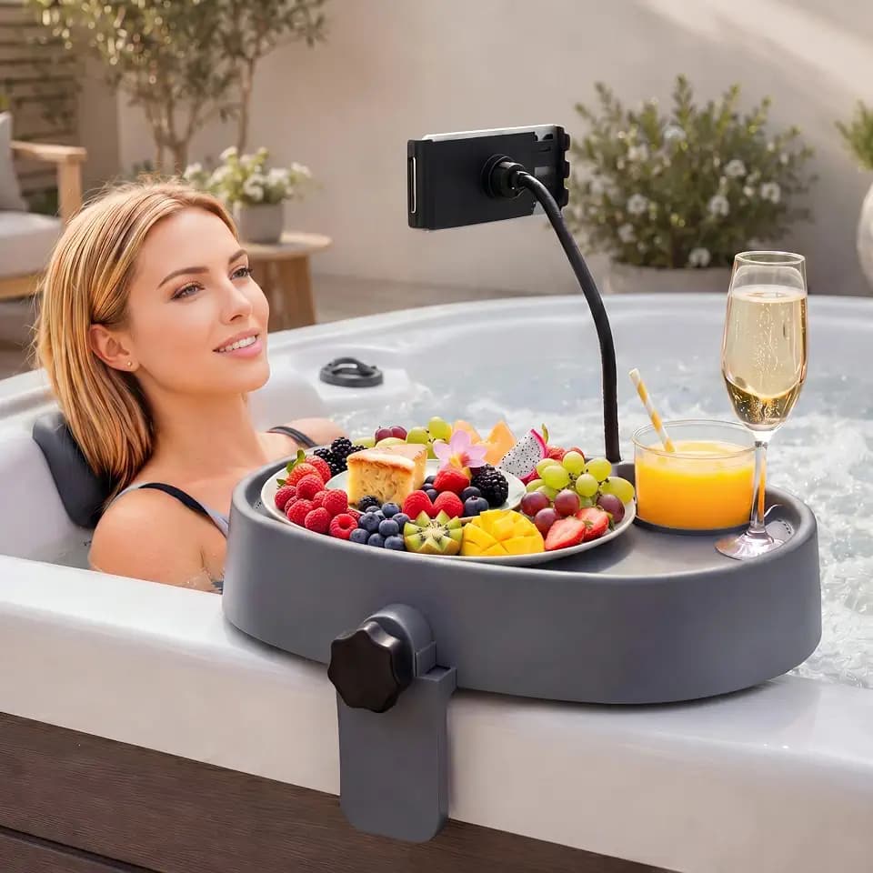Geelin 1 Pcs Hot Tub Table Tray Accessories, Outdoor, Navy Blue