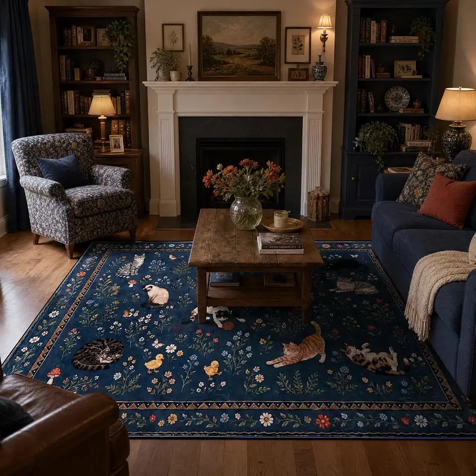 5'x7' Washable Area Rug Cute Mats for Floor Living Room