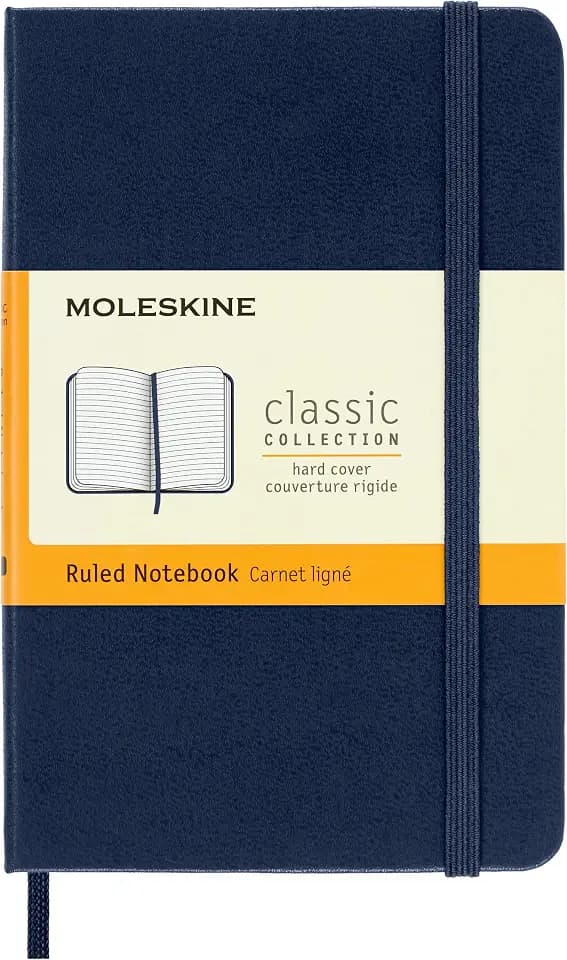 Moleskine Notizbuch mit linierten Seiten, Blau (Saphir), Pocket, 9 x 14 cm
