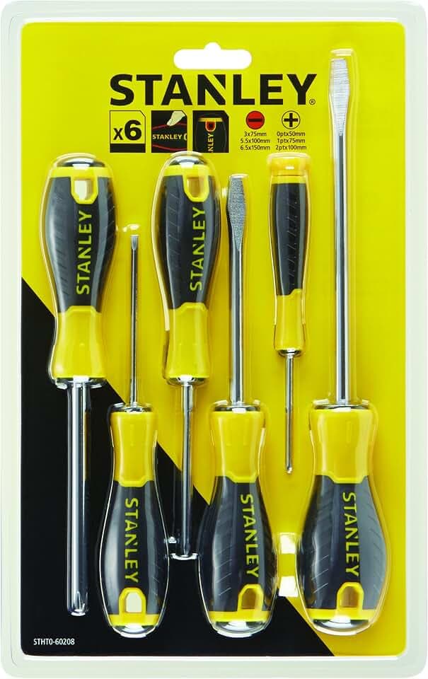 Stanley Tools sta060208 060208 0–60–208 PH/SL Essential Schraubendreher – Gelb (Set von 6)