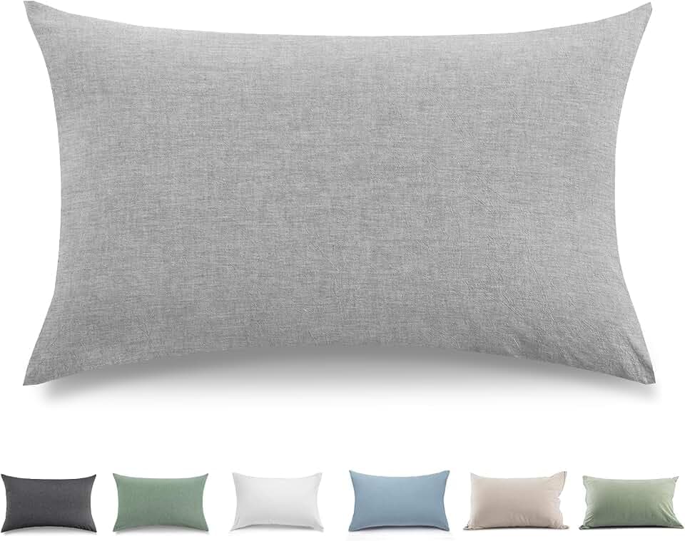 TOCOMOA Kissenbezug 40x60 cm 2er Set, Gewaschene Baumwolle Kissenbezüge