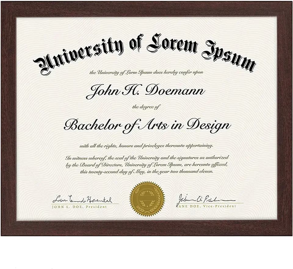 Americanflat 8.5x11 Diploma Frame - Engineered Wood - Mahogany