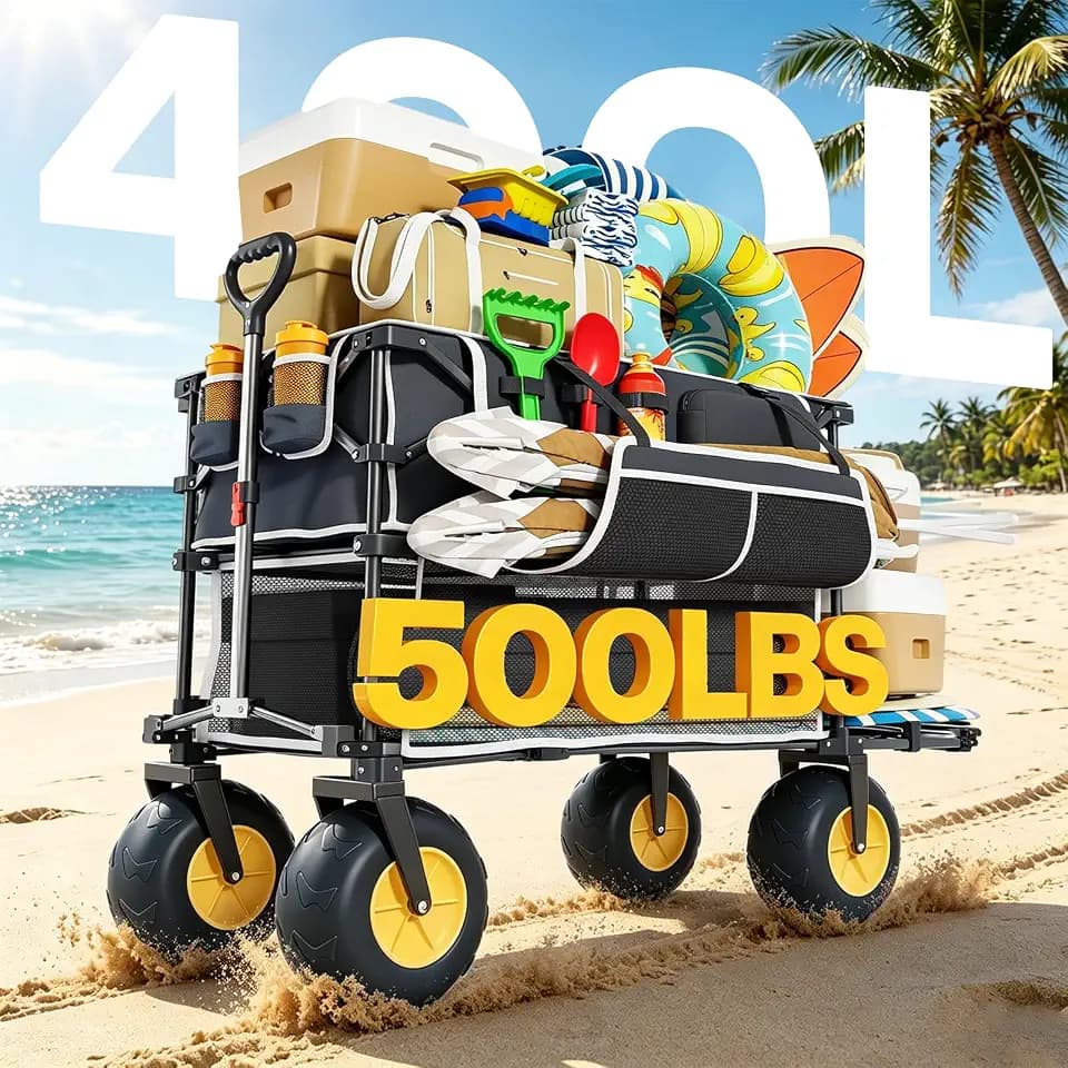 400L Double Decker Beach Wagon with Big Balloon Wheels for Sand
