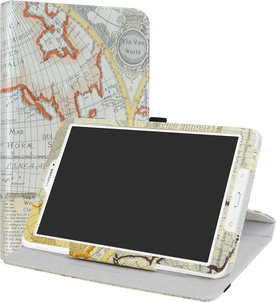 Samsung Galaxy Tab E 9.6 Rotary hülle, LiuShan 360°rotierenden Drehbares Standfunktion hülle mit Schöne Muster für Samsung Galaxy Tab E T560N / T561N 24,3 cm (9,6 Zoll) Android Tablet,Landkarte
