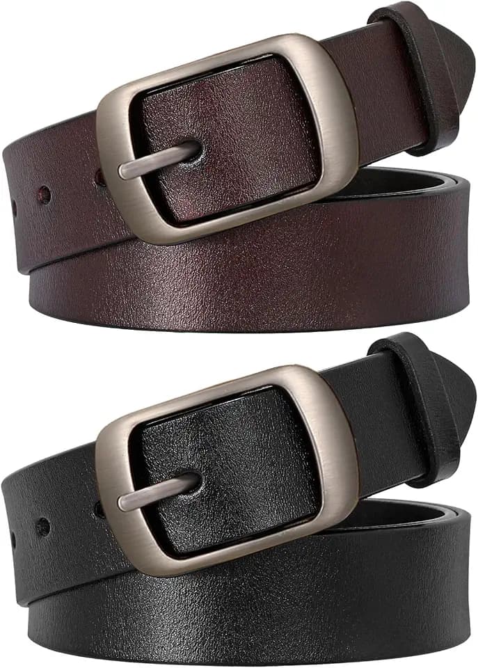 SUOSDEY Women Belts For Jeans Dresses Pants Ladies Leather Waist Belt with Elegant Buckle, Width 1.3"