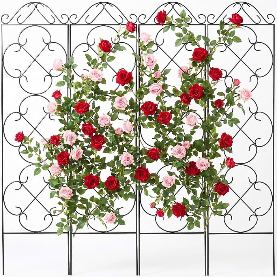 Thealyn Rankgitter Metall 4er Set, 142 x 31 cm, Pflanzenstütze