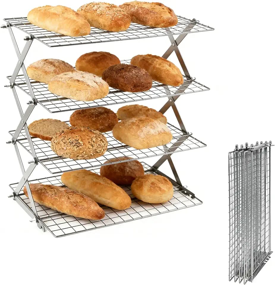 4 Tier Collapsible Cooling Rack Sourdough Cooling Rack 17"x10"