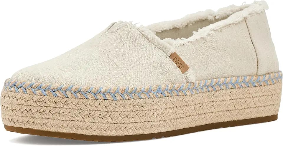 TOMS Women's Valencia Platform Espadrille, Textile Upper, OrthoLite Insole