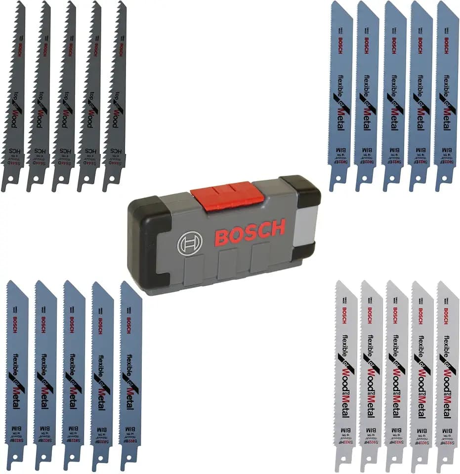 Bosch Professional 20tlg. Säbelsägeblätter ToughBox for Wood and Metal (für Holz und Metall, Zubehör Säbelsäge)