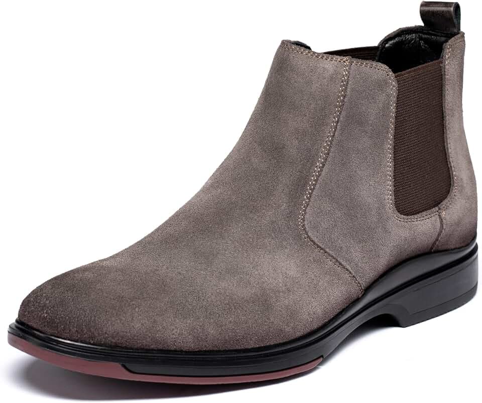 ArcBrothers Men's Chelsea Boots, Relaxed Fit Roomy Toe Box Design, Premium Leather Slip-on Ankle Boots, All-Day Comfort