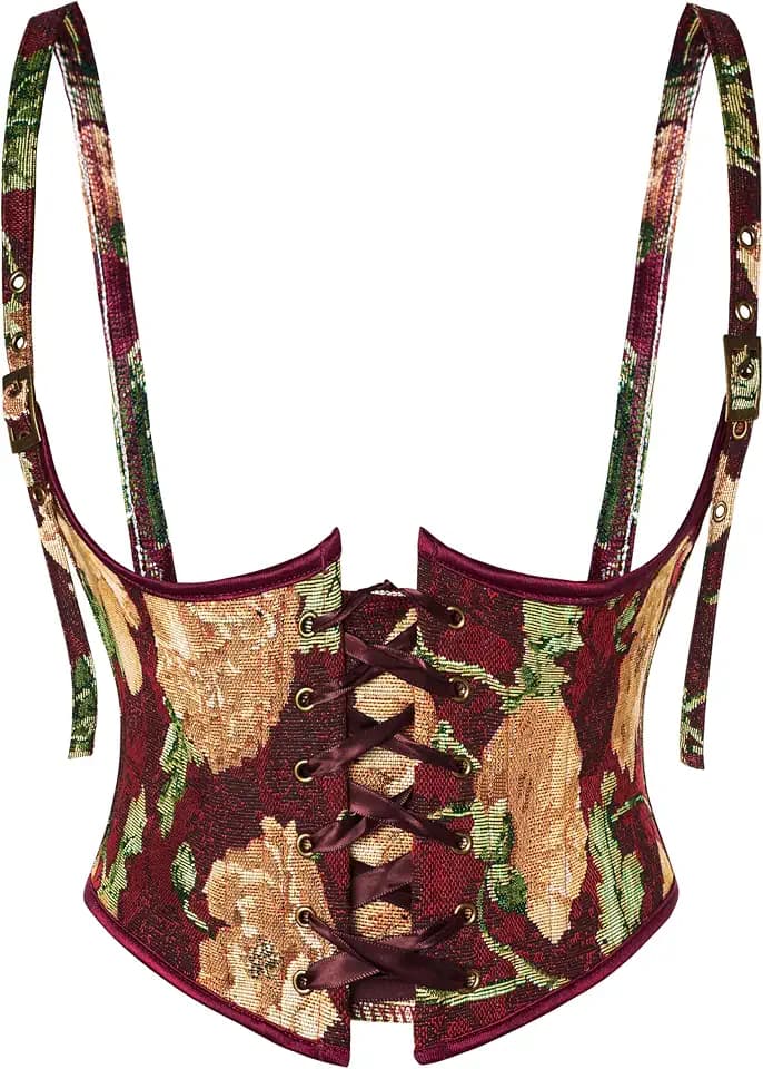Scarlet Darkness Corset Belt for Women Floral Renaissance Underbust Corset