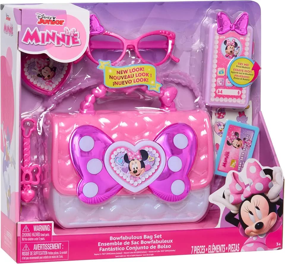 Disney Junior Minnie Mouse Bowfabulous Bag Set Dress Up Toy Purse