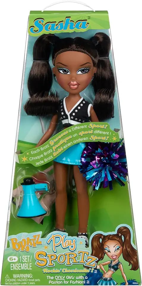 Bratz Play Sportz Sasha Fashion Doll with Accessories, Cheerleading