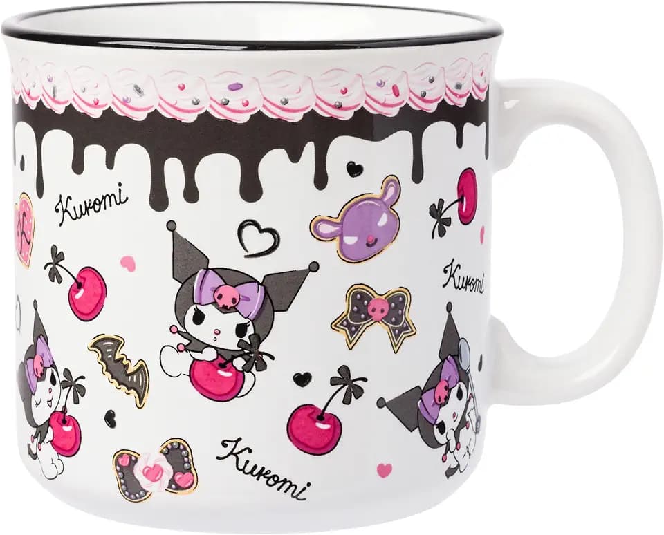 Silver Buffalo Sanrio Hello Kitty and Kuromi, Ceramic Camper Mug, 20oz