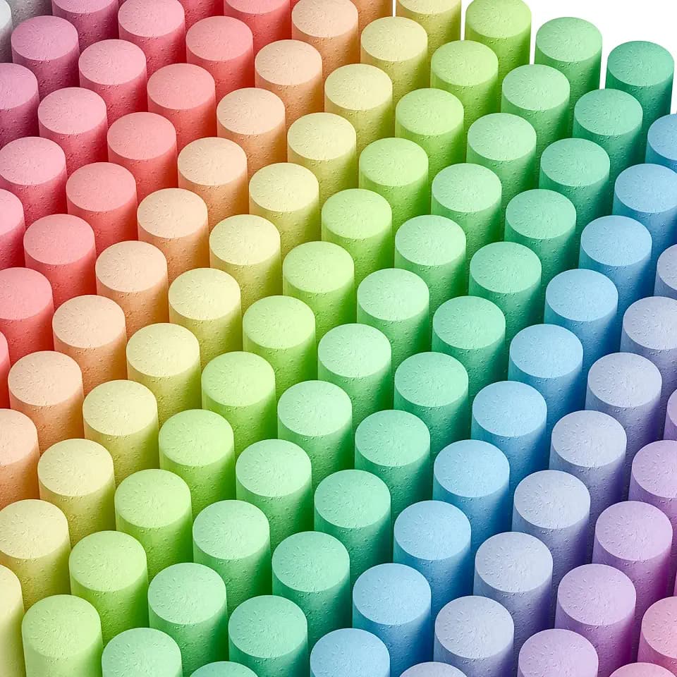 feela 168 Pack Sidewalk Chalk, Sidewalk Chalk Set For Kids Jumbo Chalk Bulk, Great for Kids Family, Paint on Sidewalk Wall School Driveway Blackboard Street Playground, 14 Colors