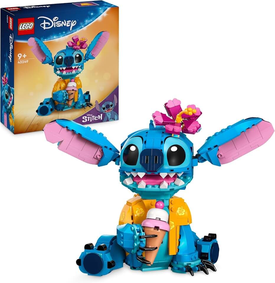 LEGO | Disney Stitch Spielzeug - Figur zum Spielen und Sammeln mit Einer Eistüte und Einer dekorativen Blume - Geschenk für Mädchen, Jungen und Lilo & Stitch Filmfans ab 9 Jahren - 43249