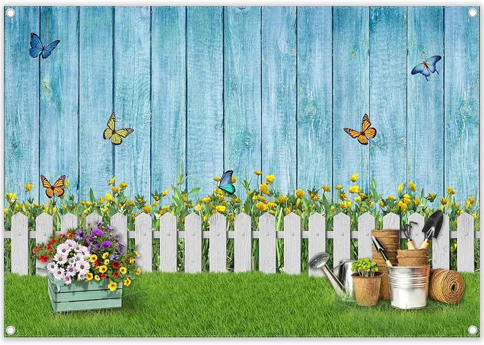 Fabric 7x5ft Spring Easter Garden Photography Backdrop