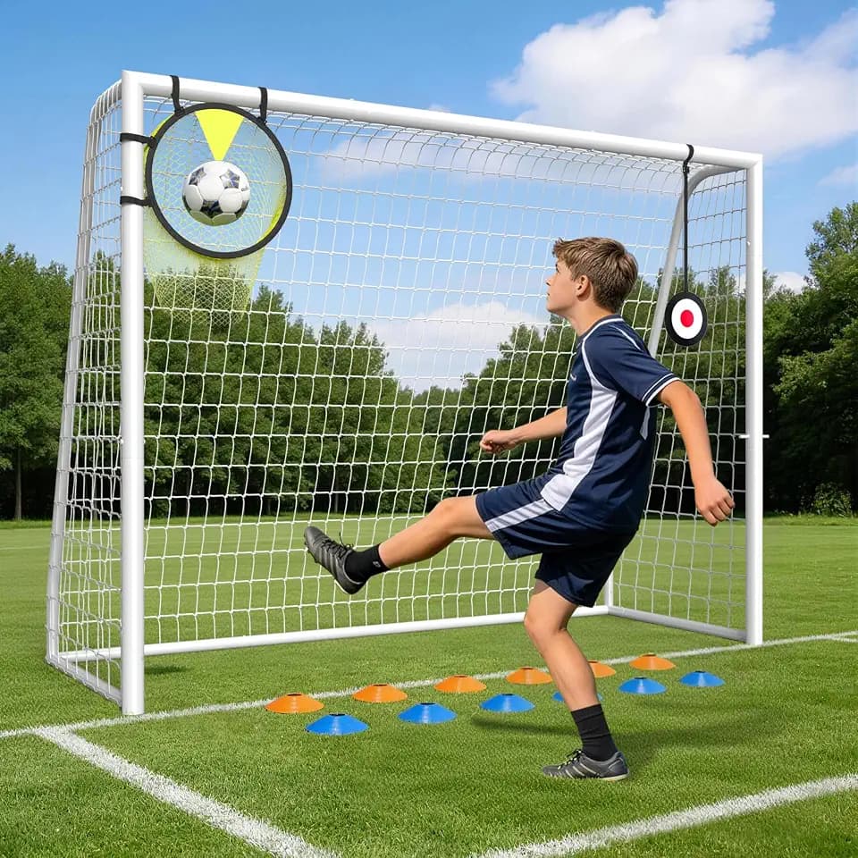 Suteck 8x6 Soccer Goal for Backyard, Heavy Duty Metal Frame, Training Set