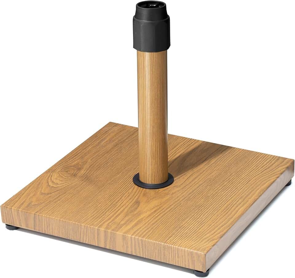 45lbs Patio Umbrella Base, Heavy Duty Stand Outdoor, Teak